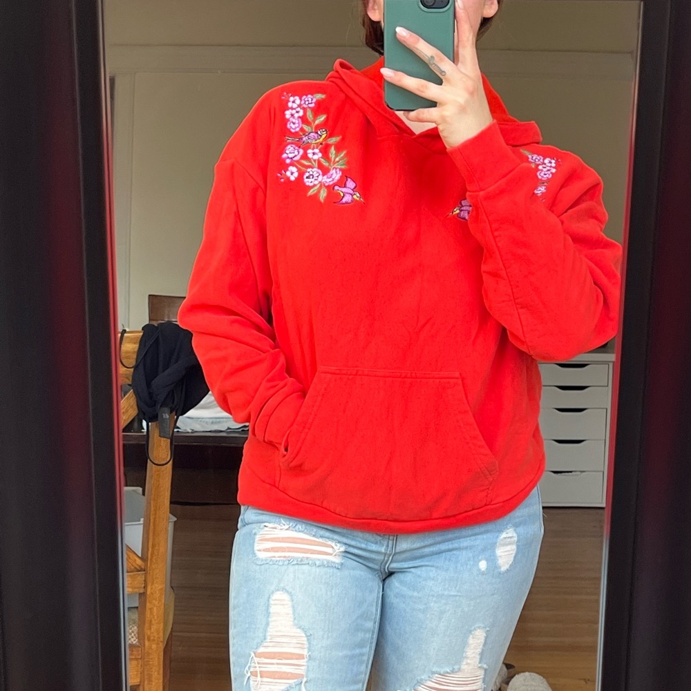Red Hoodie from Tilly’s with floral design